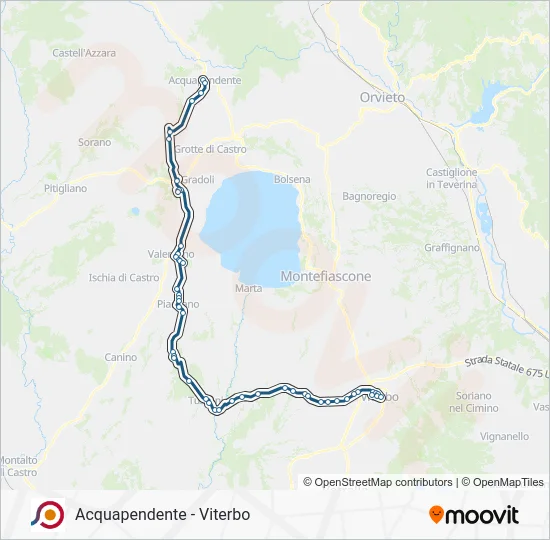 Percorso linea bus COTRAL