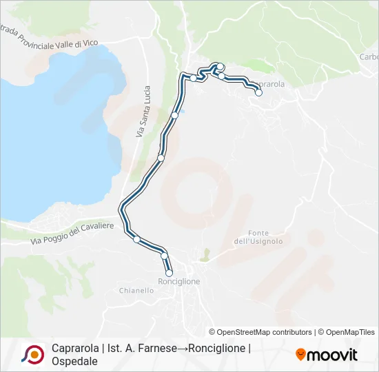 Percorso linea bus COTRAL