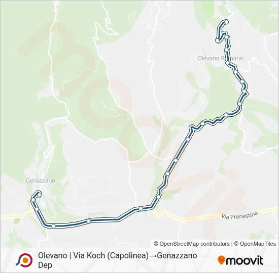 Percorso linea bus COTRAL