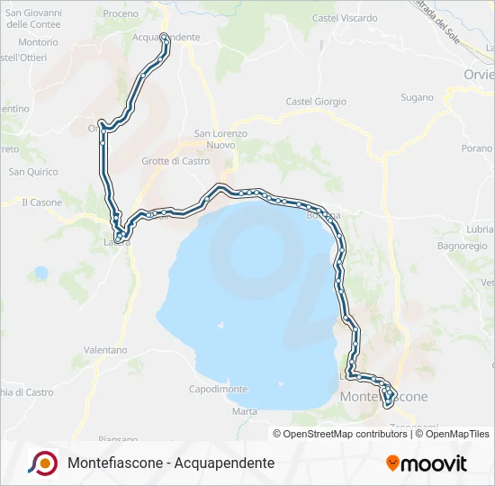 Percorso linea bus COTRAL