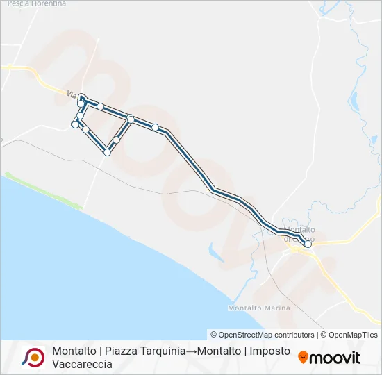 Percorso linea bus COTRAL