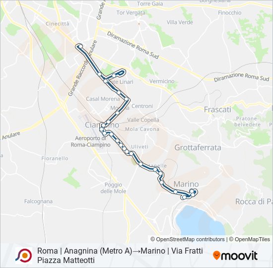 Percorso linea bus COTRAL