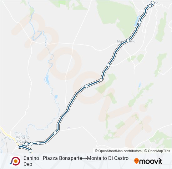 Percorso linea bus COTRAL