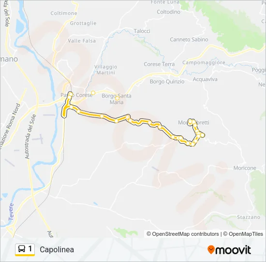 1 Bus Line Map