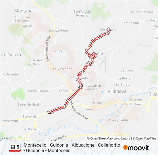 5 Bus Line Map