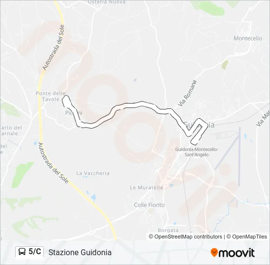 5/C Bus Line Map