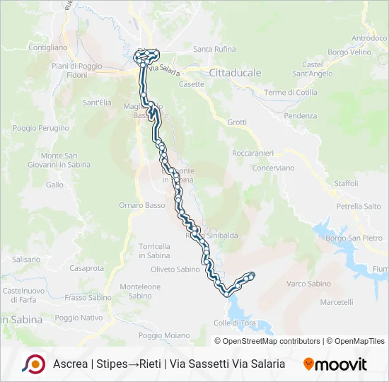 Percorso linea bus COTRAL