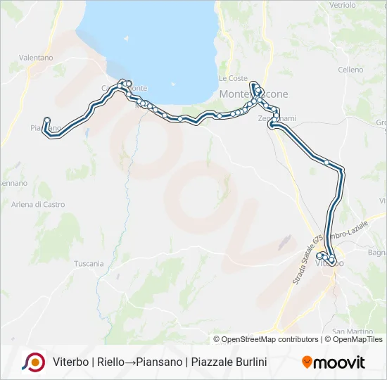 Percorso linea bus COTRAL