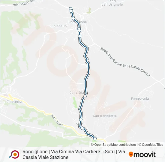 Percorso linea bus COTRAL