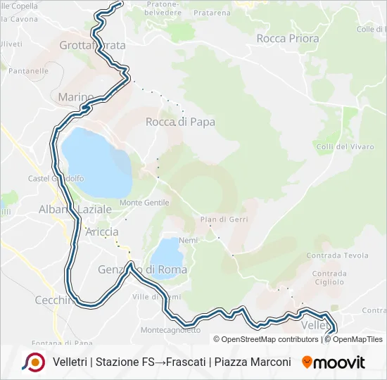 Percorso linea bus COTRAL