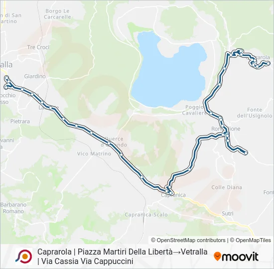 Percorso linea bus COTRAL
