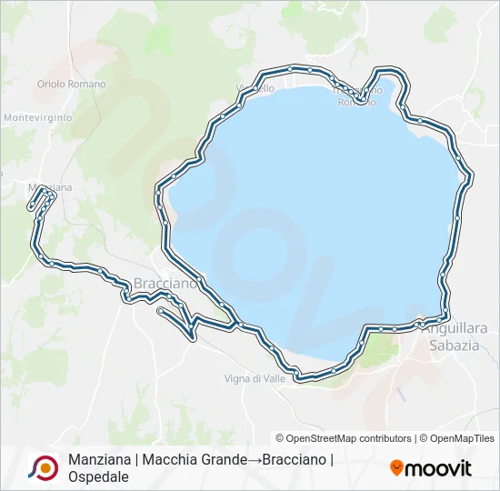 Percorso linea bus COTRAL