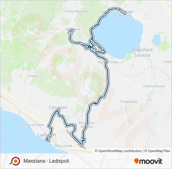 Percorso linea bus COTRAL