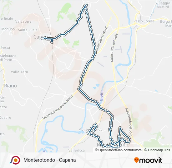 Percorso linea bus COTRAL
