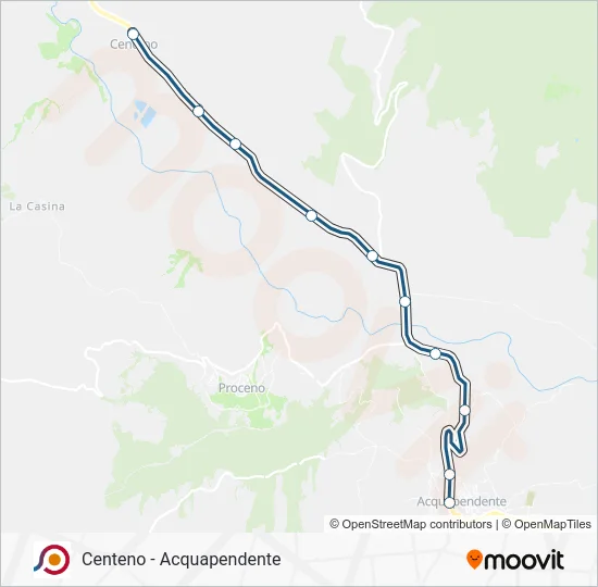 Percorso linea bus COTRAL