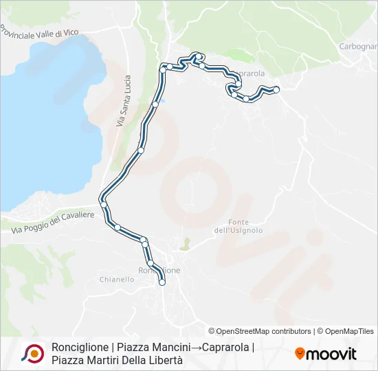 Percorso linea bus COTRAL