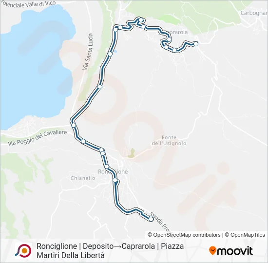 Percorso linea bus COTRAL