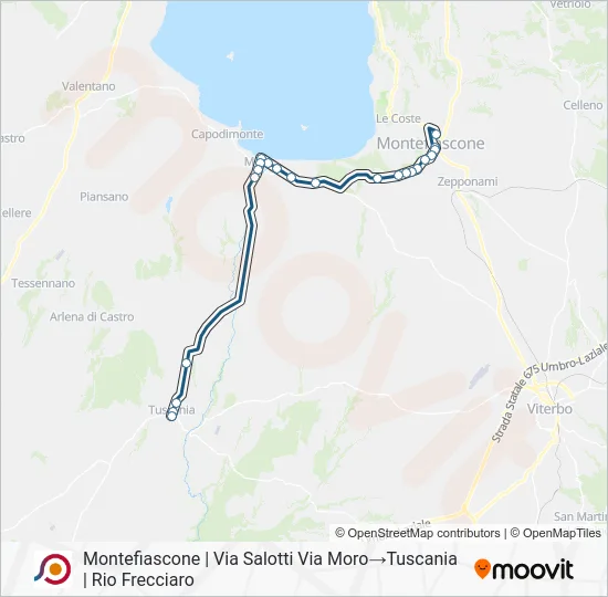 Percorso linea bus COTRAL