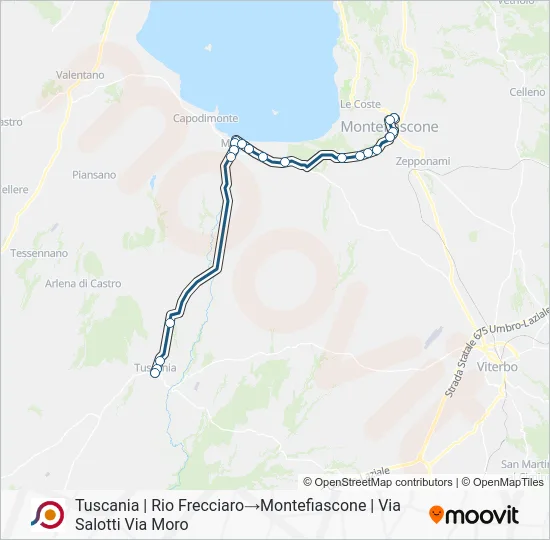 Percorso linea bus COTRAL