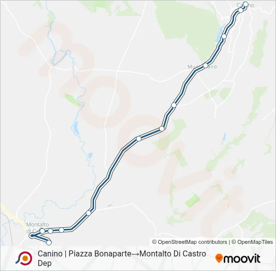 Percorso linea bus COTRAL