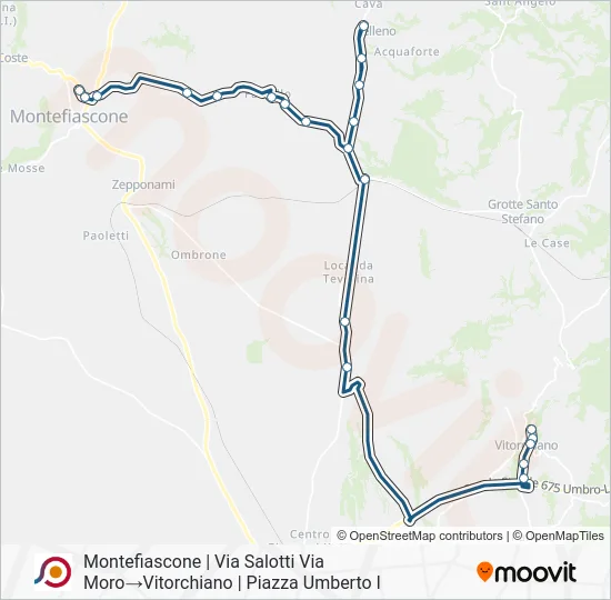 Percorso linea bus COTRAL