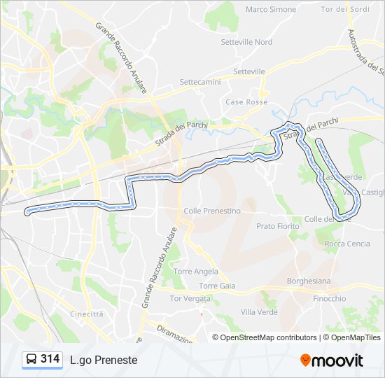 314 bus Line Map