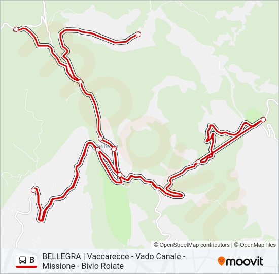 Percorso linea bus B