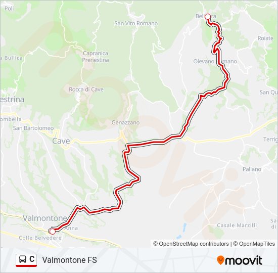 Percorso linea bus C