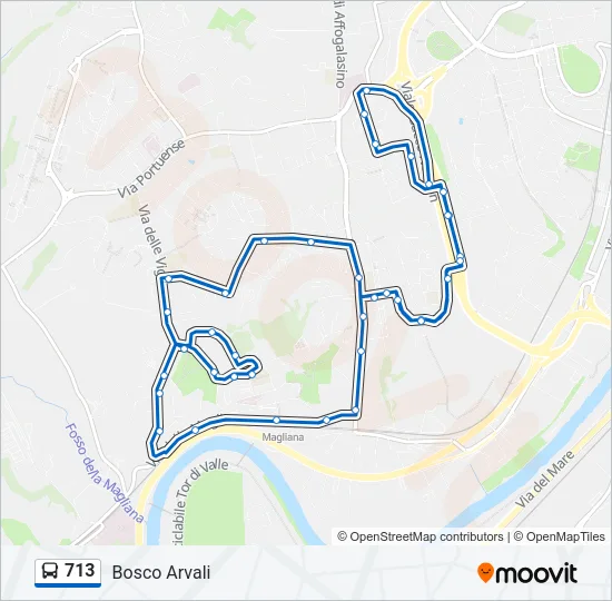 713 Bus Line Map