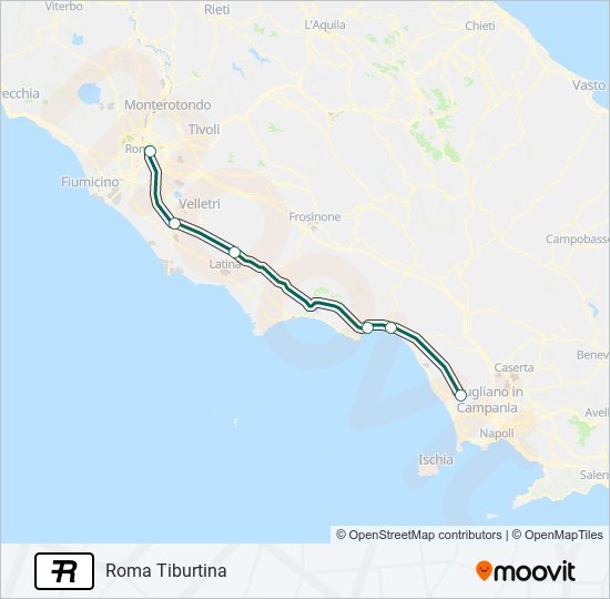 Percorso linea treno R