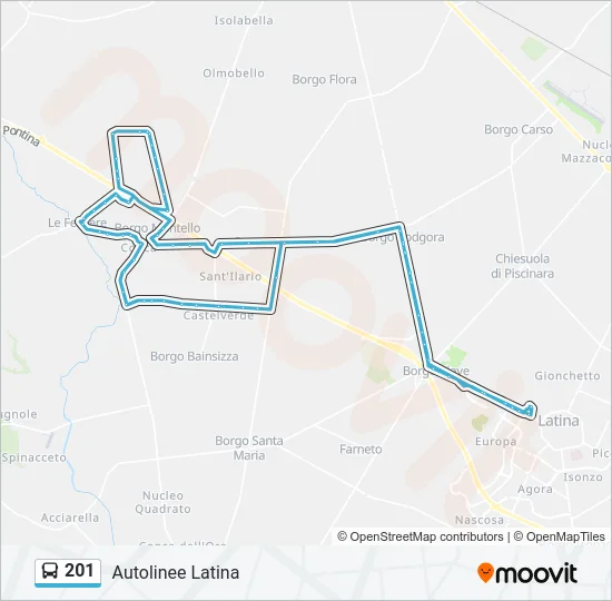 201 Bus Line Map