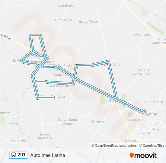 201 Bus Line Map