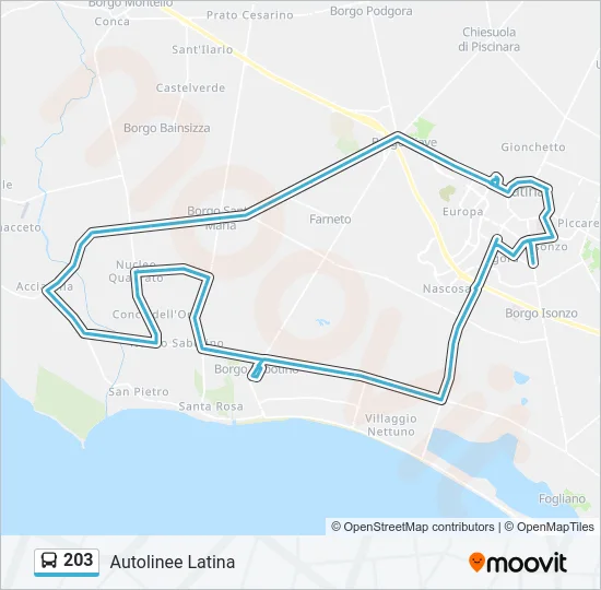 203 Bus Line Map