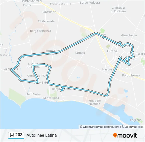 203 Bus Line Map