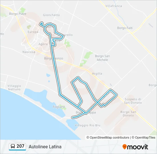 207 Bus Line Map
