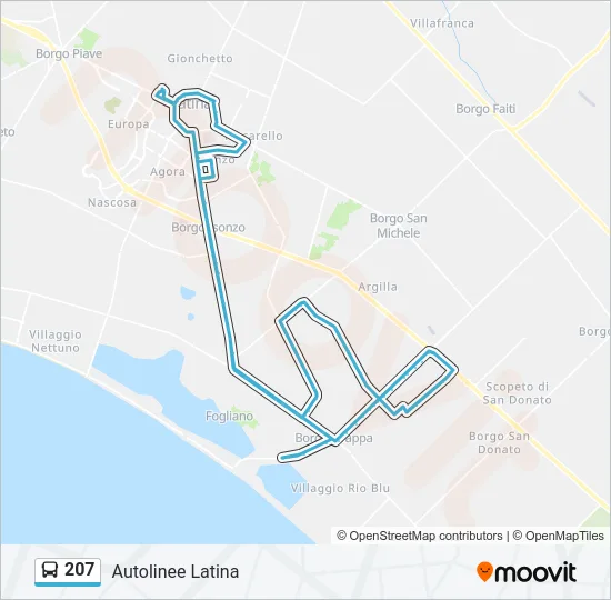 207 Bus Line Map