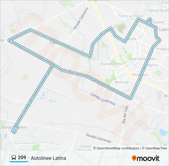 209 Bus Line Map
