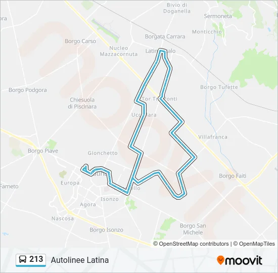 213 Bus Line Map