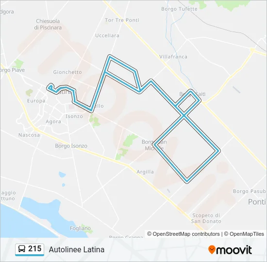 215 Bus Line Map