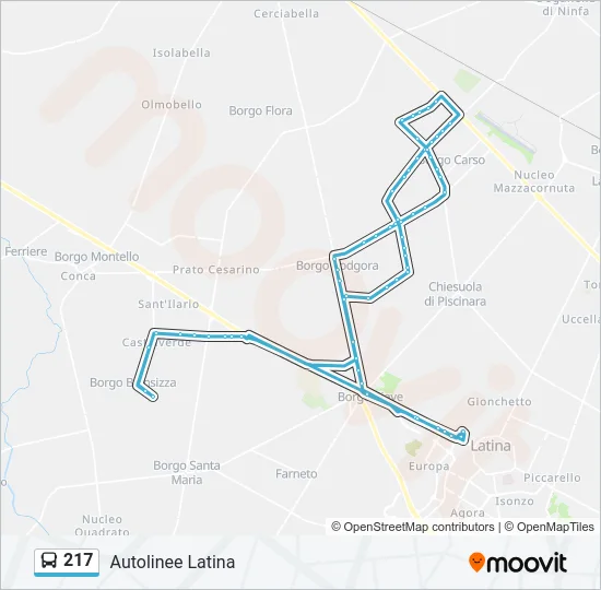 217 Bus Line Map