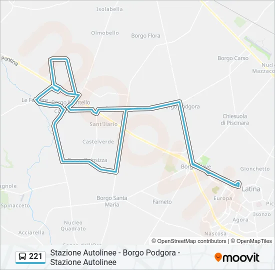221 Bus Line Map