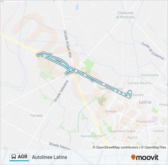Percorso linea bus AGR