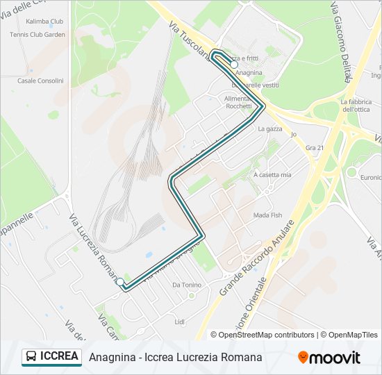 ICCREA bus Line Map