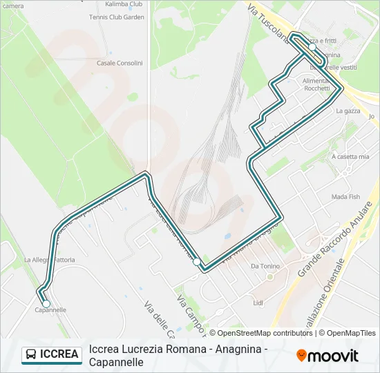 ICCREA Bus Line Map