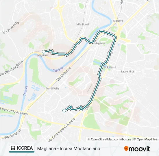 ICCREA Bus Line Map