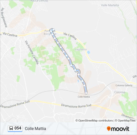 054 bus Line Map