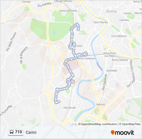 710 bus Line Map