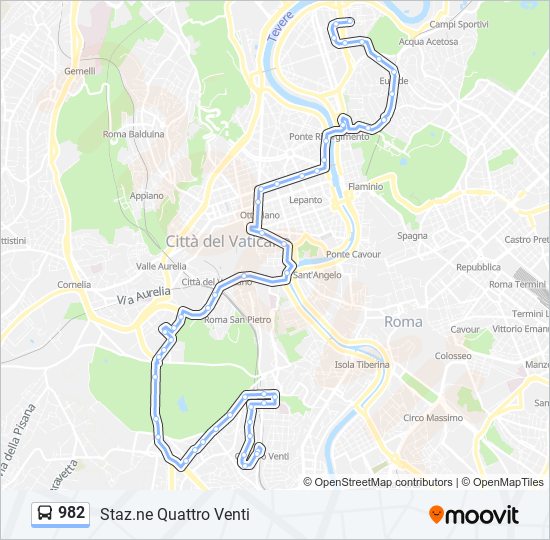 982 Route: Schedules, Stops & Maps - Staz.ne Quattro Venti (Updated)