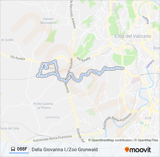 Percorso linea bus 088F