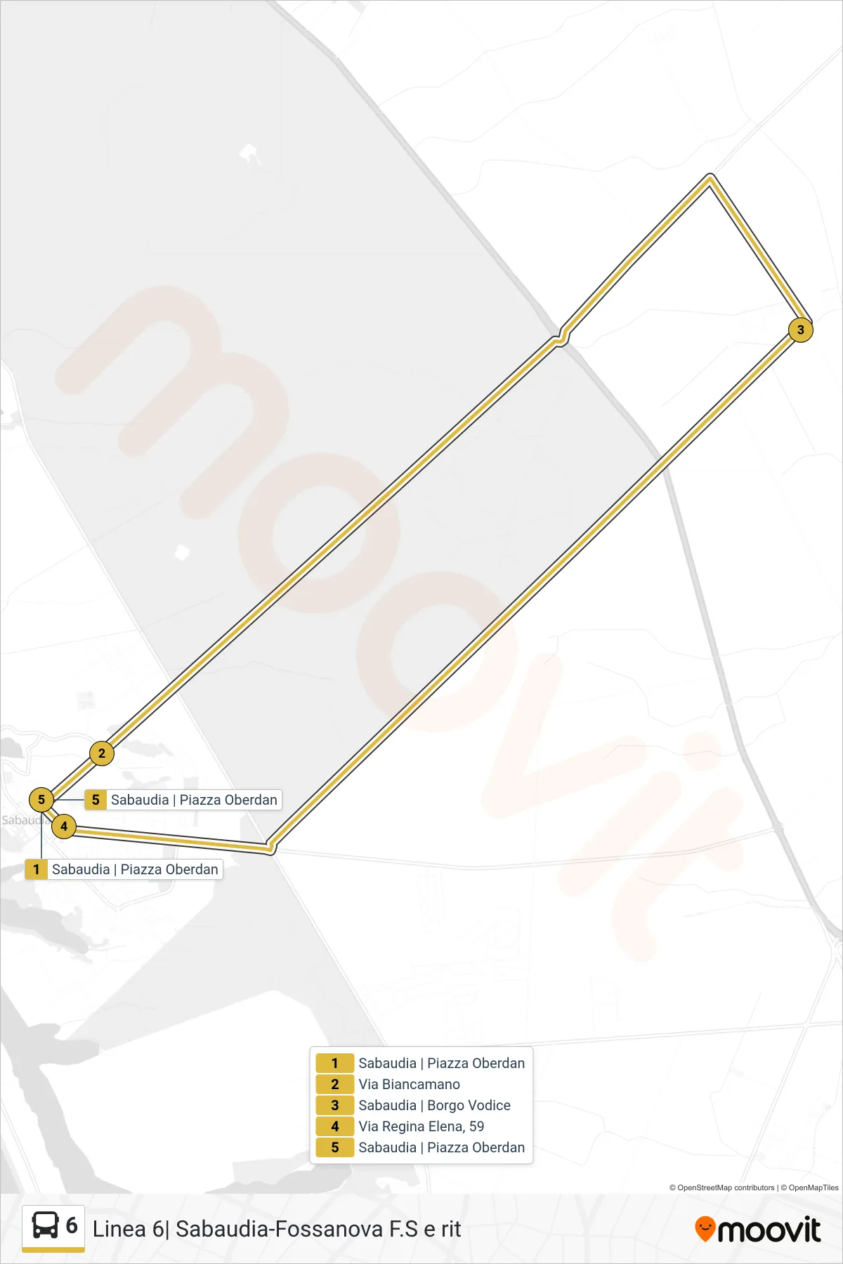 Linea 6 bus (B.go Vodice-Autolinee) - Percorsi e fermate sulla mappa